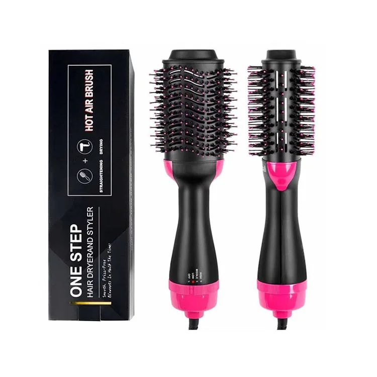 

Hot Air hair dryer brush pink Multifunctional hairdryer one step Ions hot and cold air wind blowdryer brush with comb, Pink/blue/green