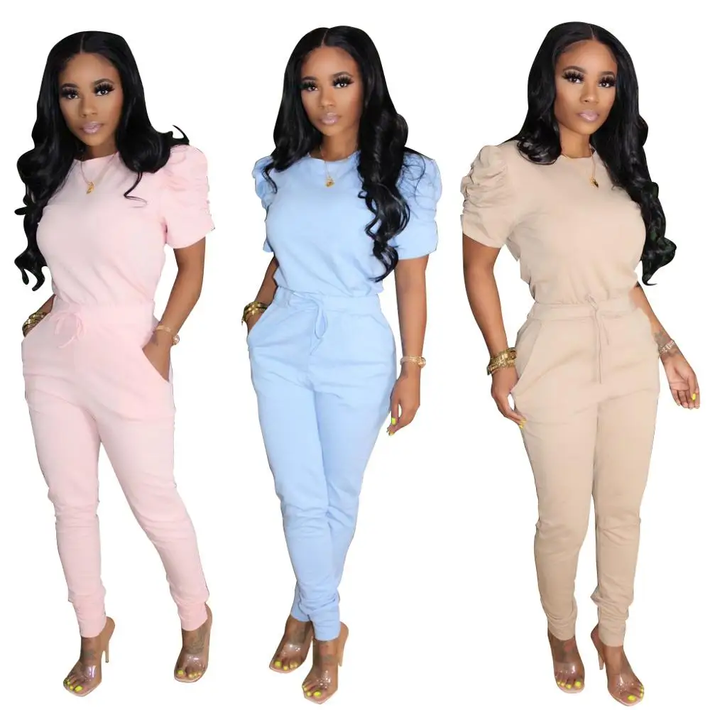 

2022 new arrivals Women Clothing Solid Two Piece Pants Set for Women Jogger Tracksuit PLUS SIZES weatsuit Set pants set, Picture color