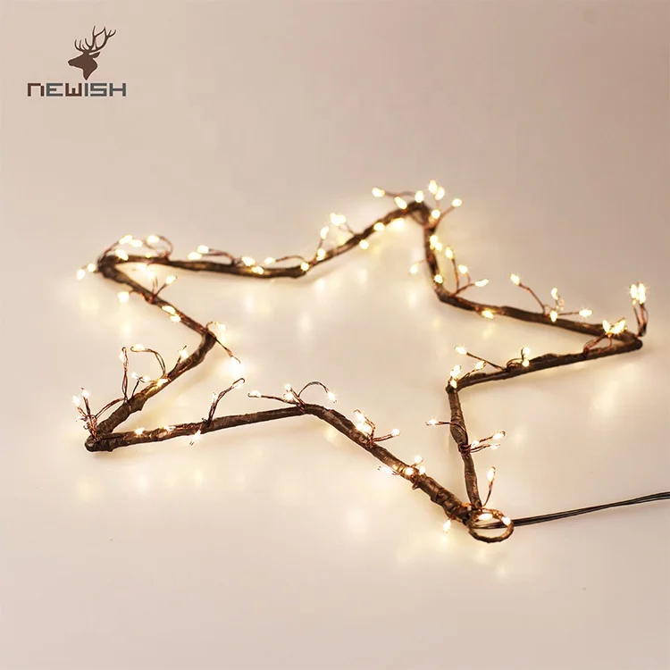 New Design Home Decor Hanging Star Shape Led Copper Wire String Fairy Light For Christmas