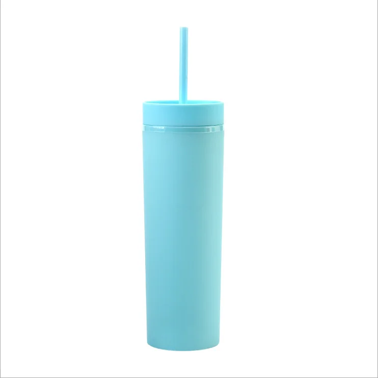 

Wholesale 16oz Acrylic Tumbler Cups 16oz Plastic Skinny Tumbler Cups with Reusable Straws, Customized color