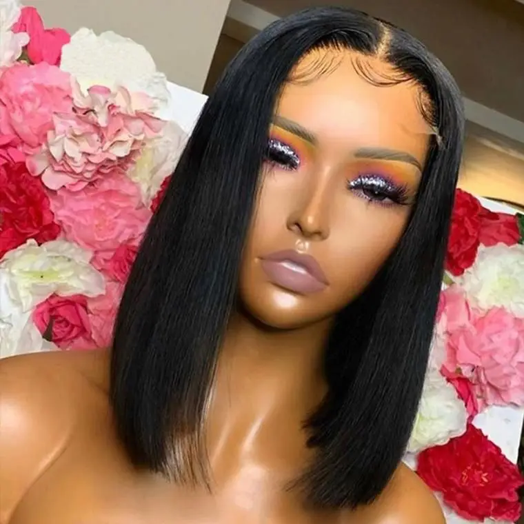 

Lace Front 13x4 Wigs Bob 10 Inch Brazilian Virgin Human Hair Short Bob Wigs Straight Natural Color Hair wig
