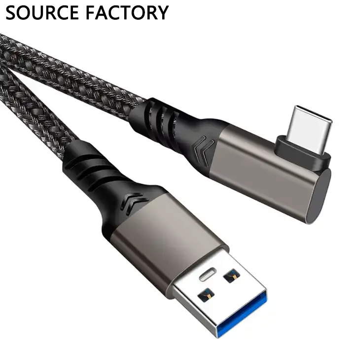 

1M 2M 3M 5M 3.0 USB-C Data Cable Elbow 90 Degree 5Gbps Data Transfer Black VR Link Stream USB 3.2 Gen2 Link Cable