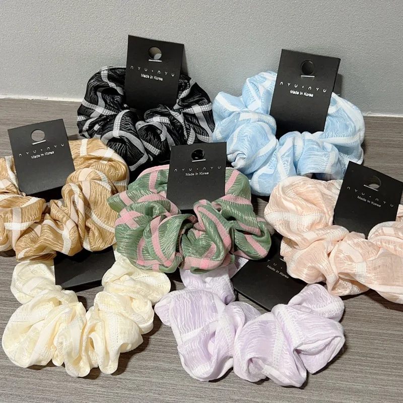

Sweet Oversized Hair Accessories Check Hair Scrunchies For Women Girls