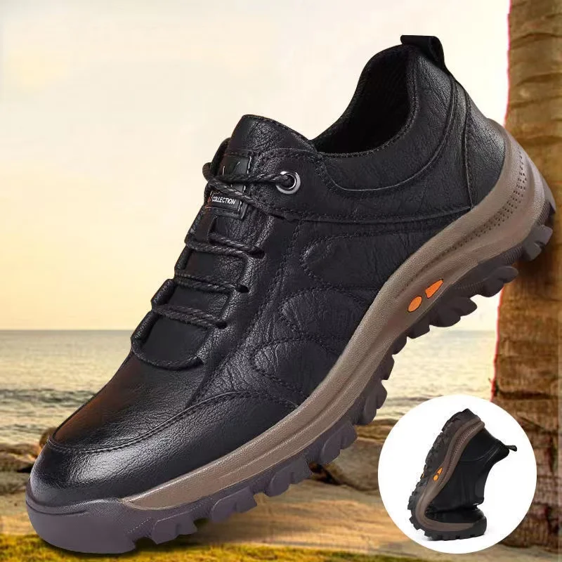 

Winter new walking shoes leather and velvet casual shoes men's wholesale, Picture