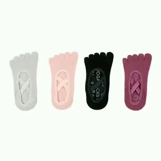 

2022 Newest Fashion Factory Made Wholesale Indoor Exercise Socks Anti-Slip Professional Five Toe Yoga Socks Sports For Ladies