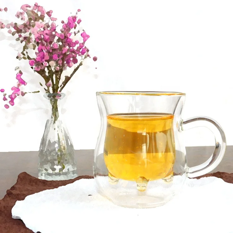 

250ml Cow Udder Shape Transparent Handmade Double Wall Mug Cow Milk Glass cup, Clear