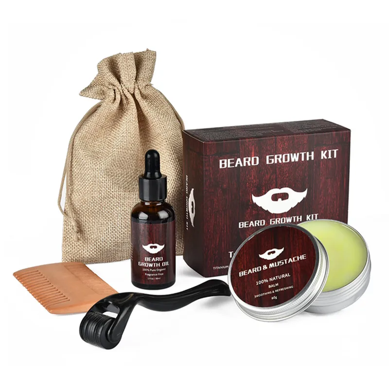

Best mens care kit set natural organic private label growth beard oil