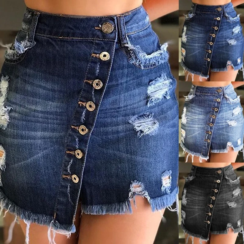 

New Fashion Amazon Hot Sale Women Denim Jeans Mini Short Skirt Girls Dress