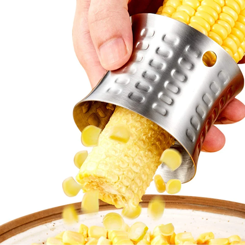 

OEM / ODM 304 stainless steel corn peeler kitchen gadgets sweet cob corn stripper machine, Silver