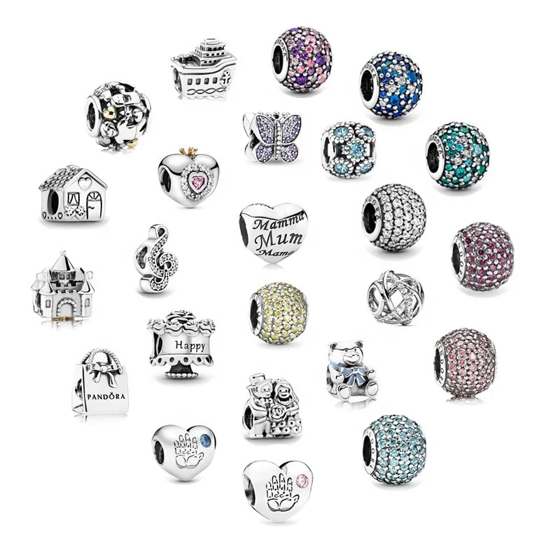

wholesale High Quality 925 Sterling Silver Jewellery charms for DIY bracelet