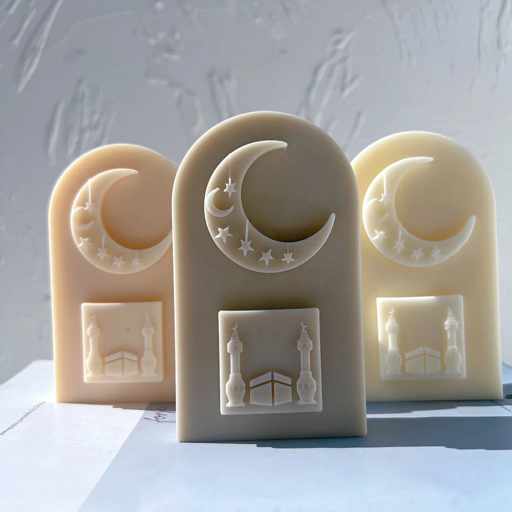 Ramadan Decor Candle Mold Arch Door Silicone Mould Moon Star Soy Wax Ramadan Gift Idea Home Decor