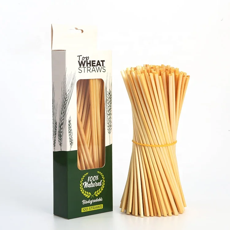 100% biodegradable custom natural hay material wheat straws drinking