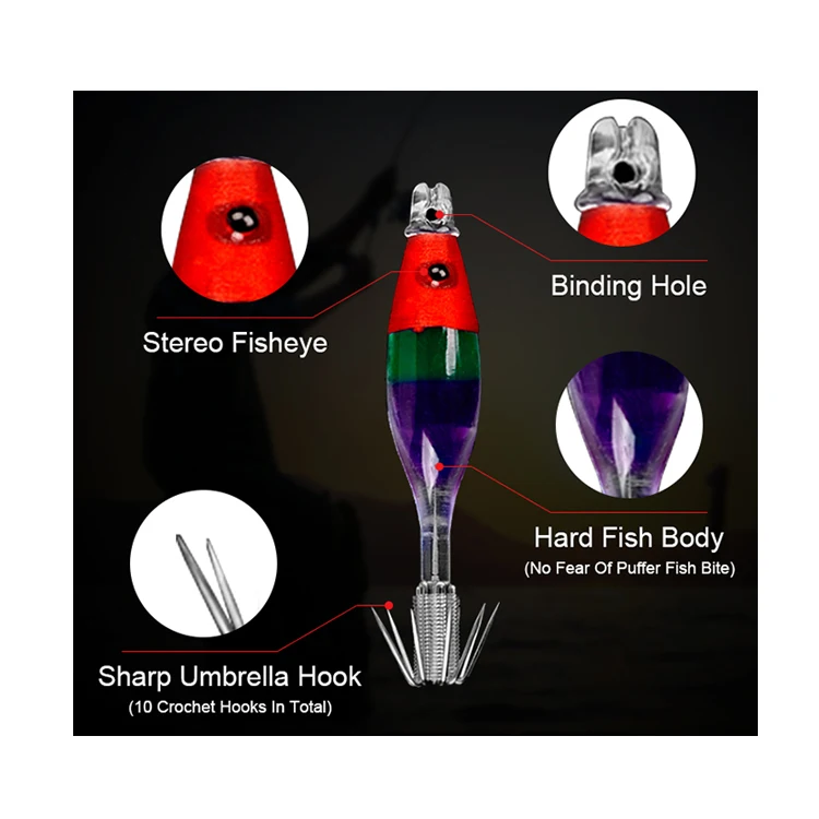 

Manufacturer Supplier Ninja Pro Cloth Roll Fishing Squid Hook Fake Bait, Red yellow / red green purple / red red red / red purple