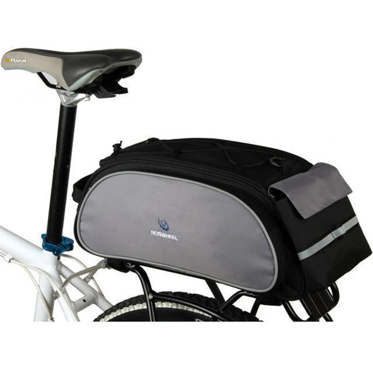 

hot sale multi-purpose unisex whell up travel waterproof bicycle handlebar bag, Black gray, blue gray