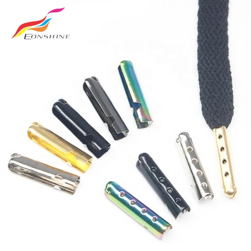 

Custom Decorative 4*23mm Gold Silver Gun Black Plated Metal Crimp Bullet Aglets Tip for Shoelace, Gold, silver, gun black, brozen