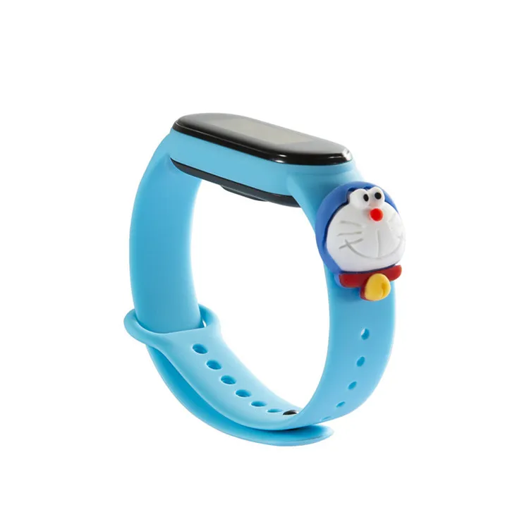 

New 3D cute cartoon silicone band replacement strap mi band 5 for xiaomi, 13 cartons