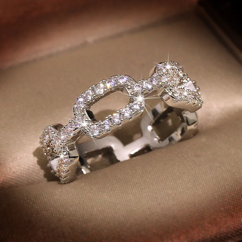 

Fashion Jewelry KYRA0996 Platinum Plated 3A Zircon Ring Design for women, Silver