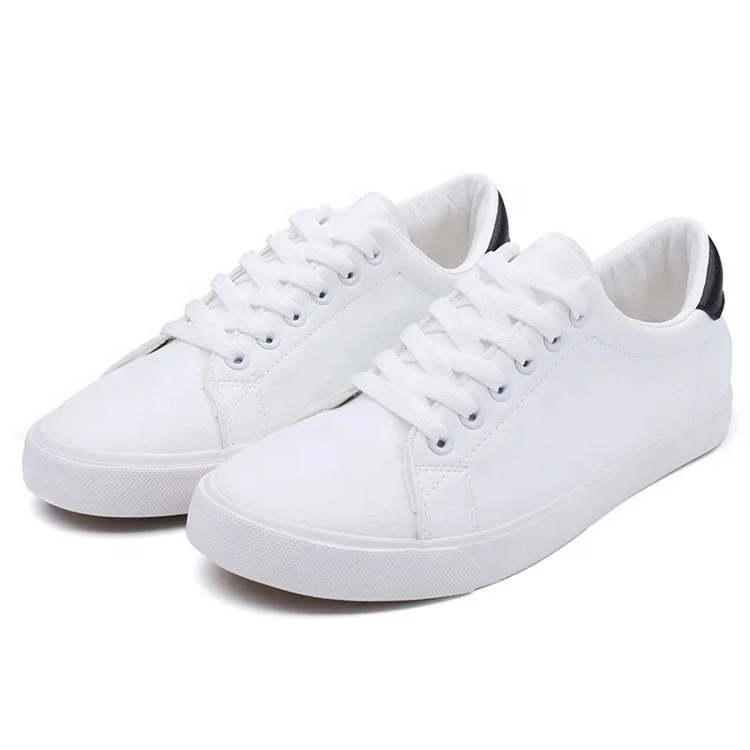 

Wholesale Custom Sport Sneakers Lace-Up Casual Flat White Walking Shoes Women