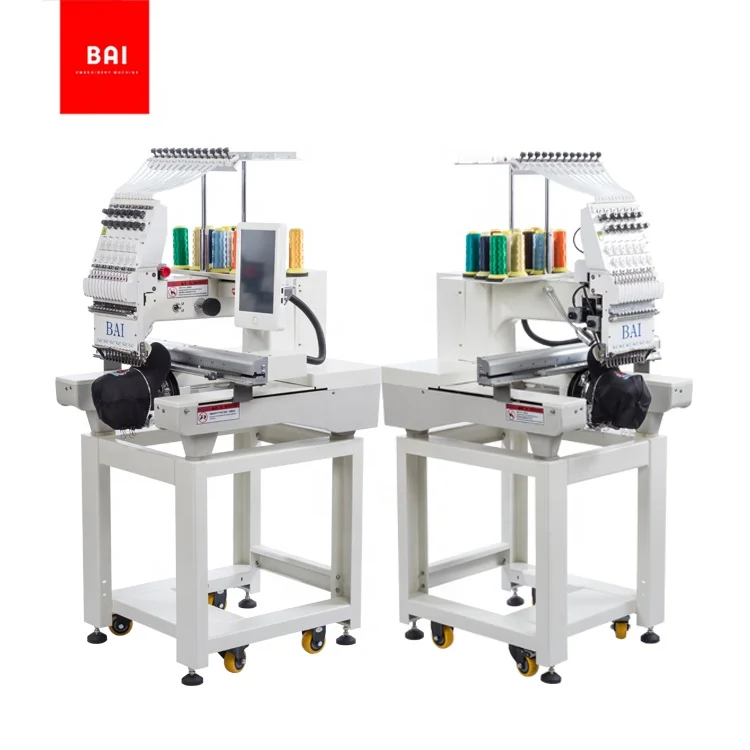 
BAI computerized single head embroidery machine for flat hat t shirt 