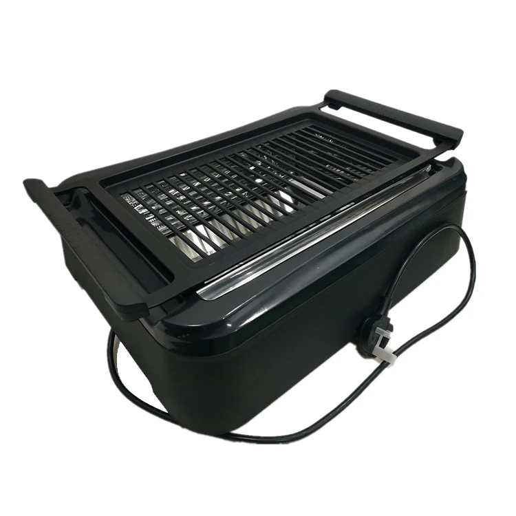 

Smokeless tabletop professional electric barbecue equipment bbq steak infrared grill, Black