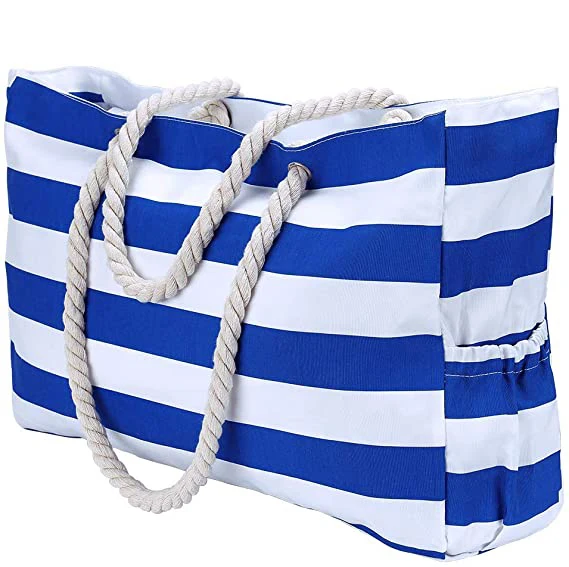 Extra Large Waterproof Beach Bags And Totes With Cotton Rope Handles ...