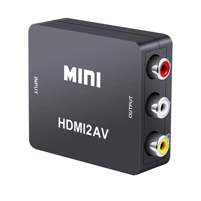 

High Quality HDMI to RCA Converter HDMI to AV Adapter Small box For TV PS3 PS4 PC DVD X-box Projector, Black