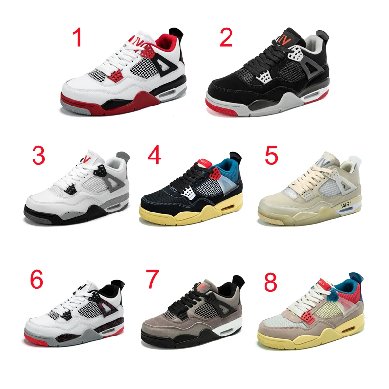 

Retro Casual Basketball Shoes Custom Sneakers High Quality Men's Fashion Sneakers Aj 4 Zapatillas de baloncesto Basketball Women