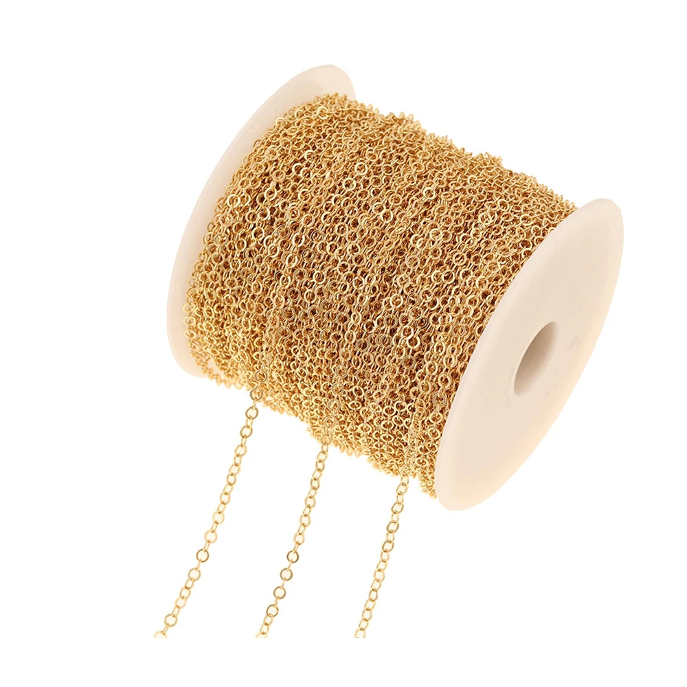 

Jewelry Accessories Cordial Design 5M Lot Genuine Gold Plating Round Loop Chain Jewelry Accessories Earring Findings Hand Made