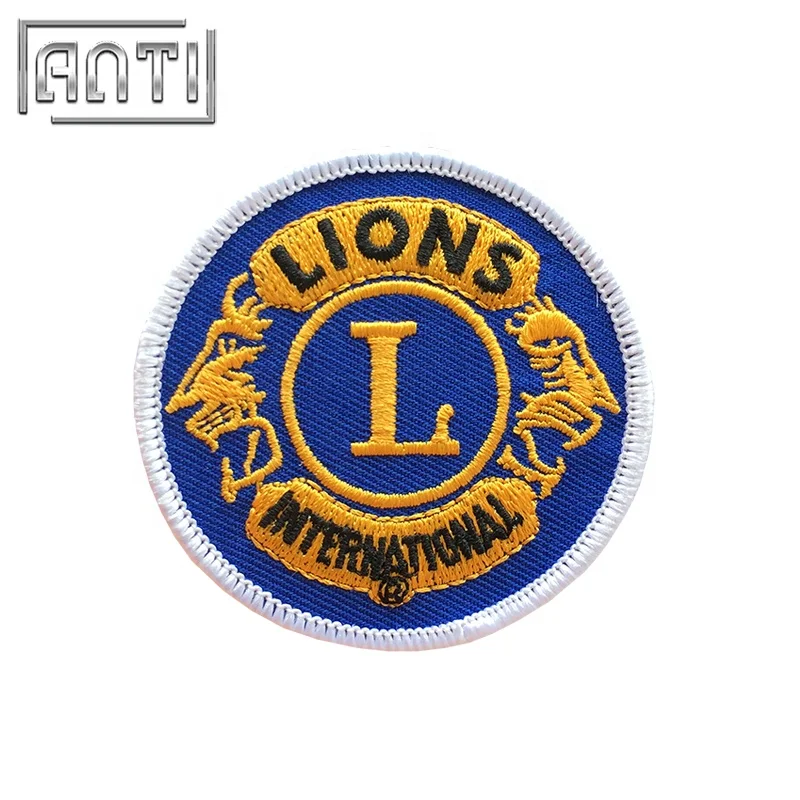 

Wholesale masonic embroidery patch blue and yellow color white boarder gift, Gold