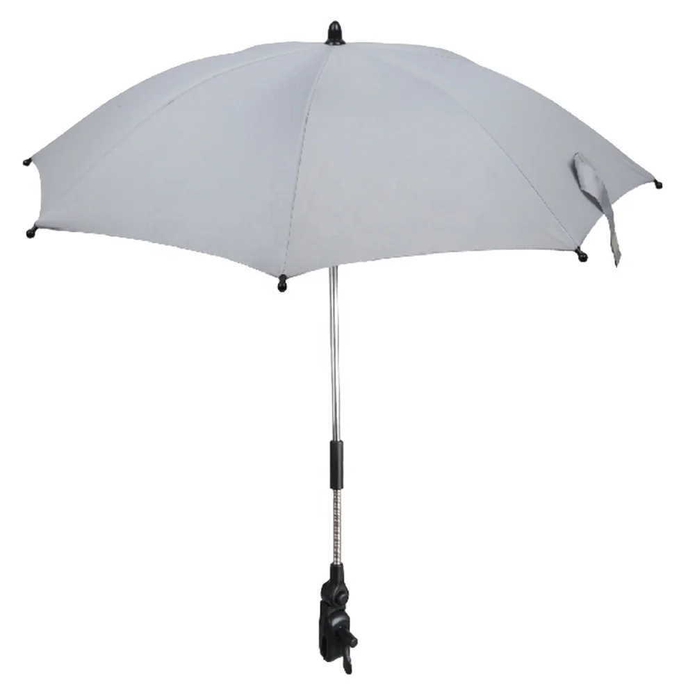 

Multi-purpose stroller umbrella and sunshade can be adjusted at different angles, Gray