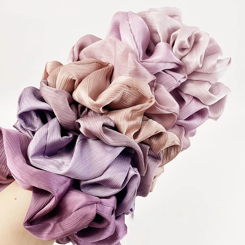 

New Arrival High Quality Extra Large Hair Scrunchies Oversize Malaysia Satin Big Size Muslim Hijab Scrunchies