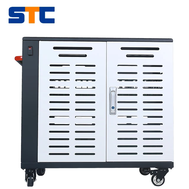 
30 bay ipad charging cart with wheels charging cabinet for school Museum office 