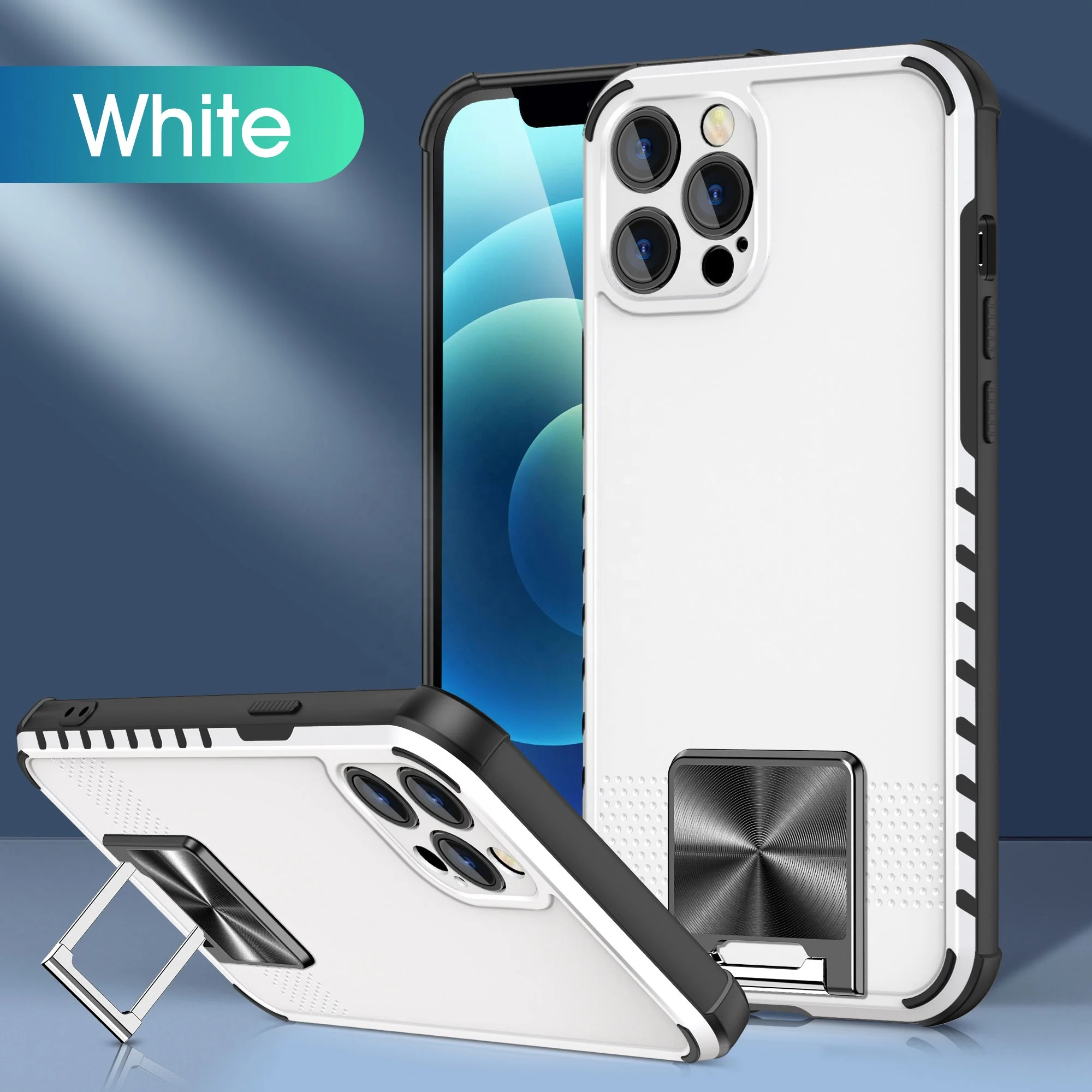 

Latest phone cases 2022 pc tpu magnetic car mount stand holder matte frosted phone cases for iphone 13 13 pro case designer, Multi colors