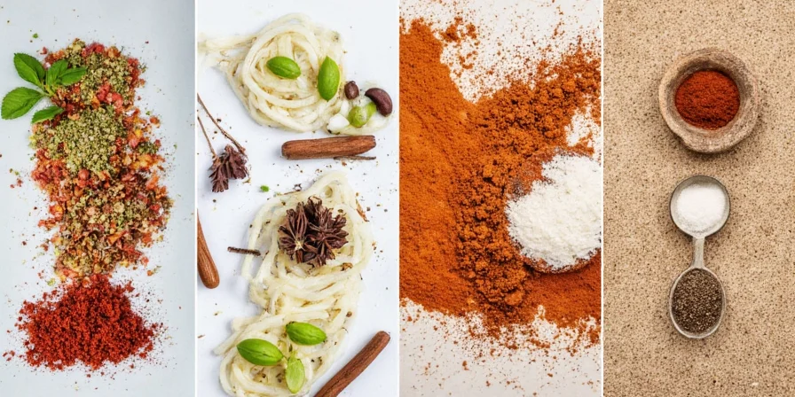 Collection of fresh and dried spices and herbs