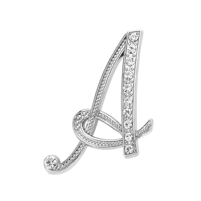 

Personalized Diamond Brooch 26 English Alphabet Brooch Pin