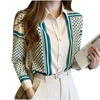 

Polka Dot Blouses Women Long Sleeve Chiffon Spring 2021 New Slim All Match Shirt Shirts For Women