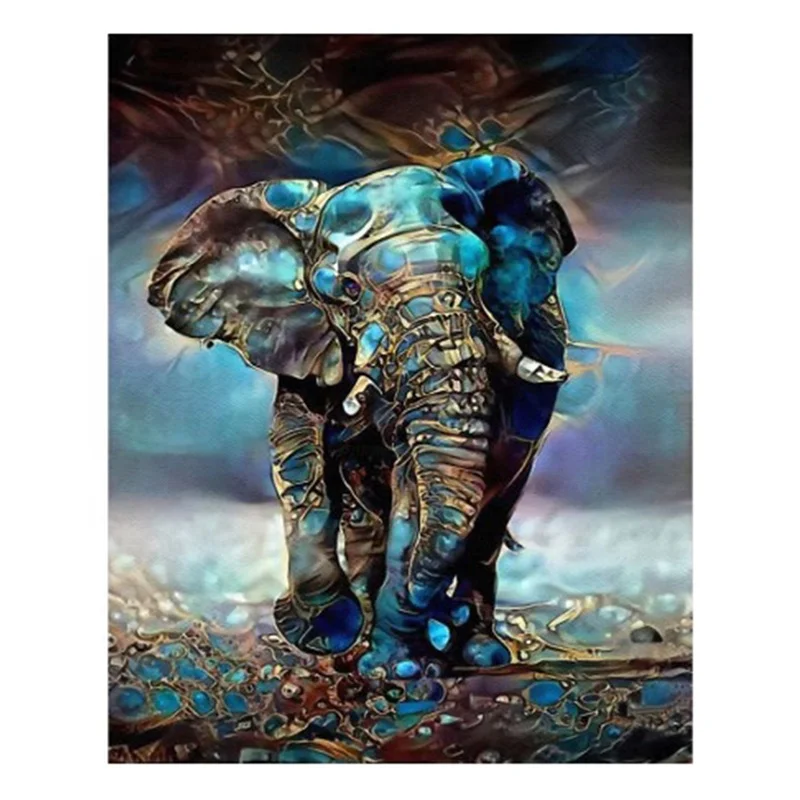 

Custom Handwork Living Room Decorative Animal Elephant 5D Full Round Square Drill DIY Crystal Diamond Painting Wall Arts