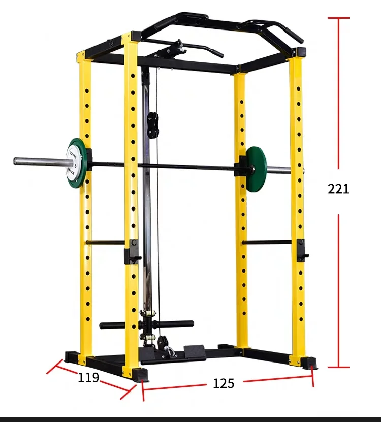 

Multifunctional strength training equipment power cage adjustable squat rack whole body training machine, Optional