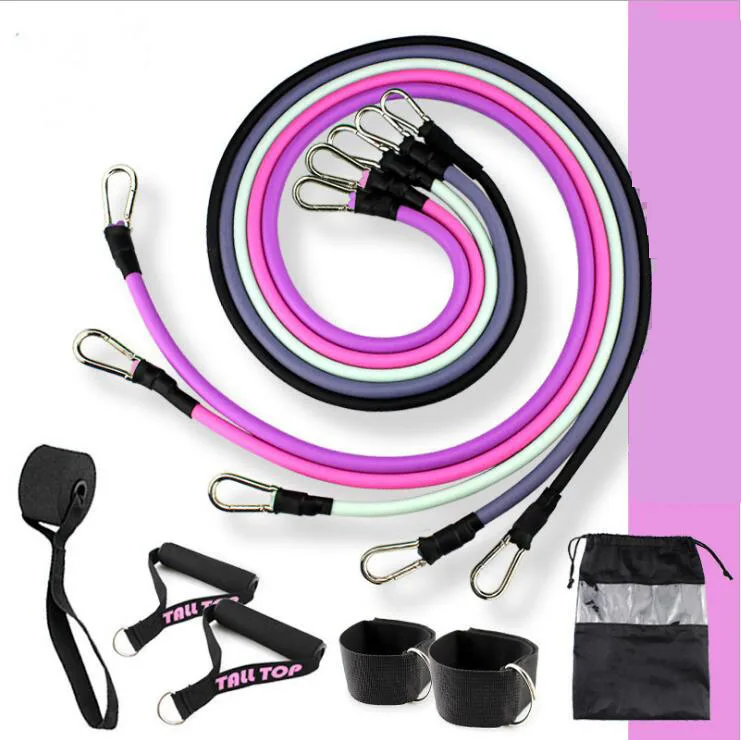 

Various Color Elastic Rubber Stretching Band 11Pcs Yoga Bands For Fitness Exercise