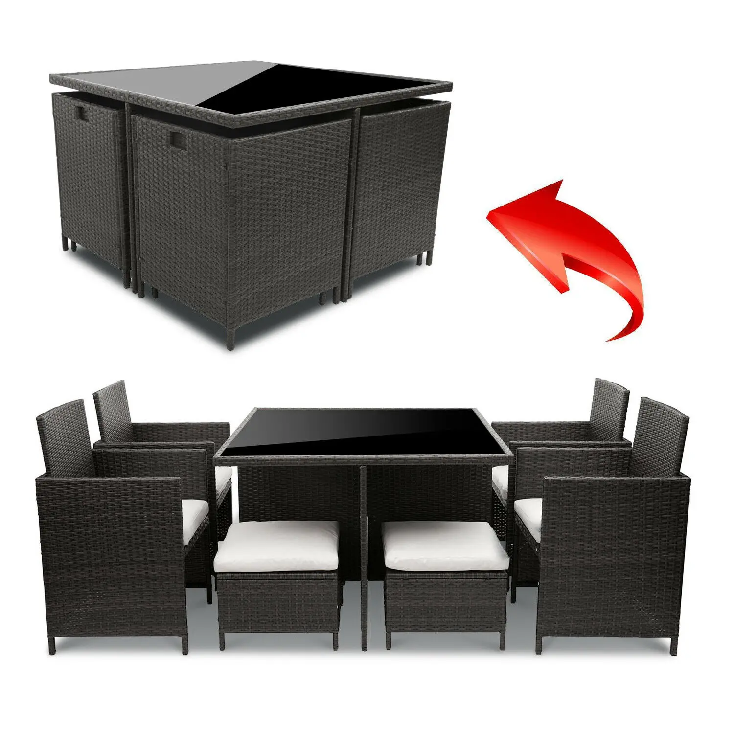 Cubo De Mimbre Para Jardín,Mesas Y Sillas De Comedor,Juegos De Muebles