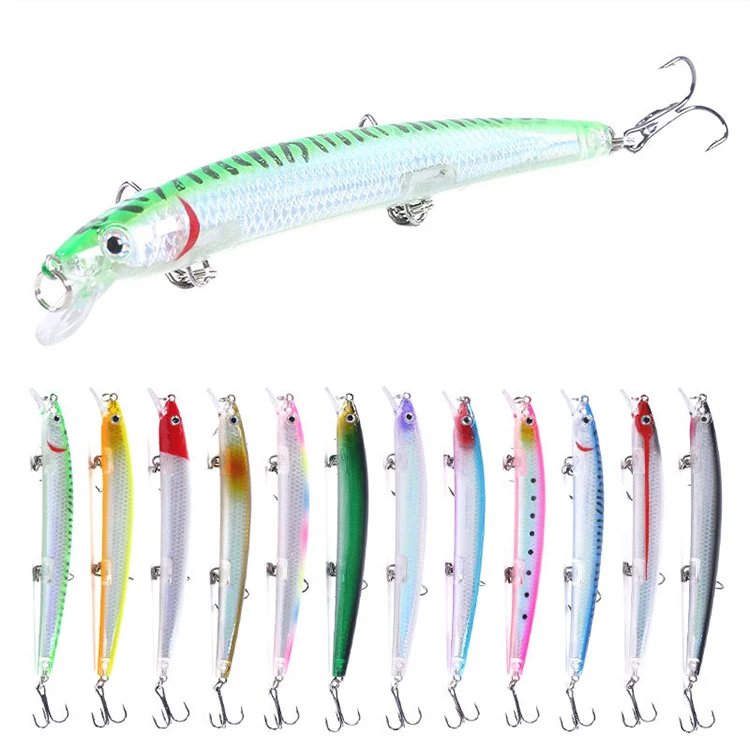 

WeiHe Minnow Fishing Lure 15.5g/13.5cm Floating Artificial Hard Bait Bass Wobblers Lures Crankbait Pike Treble Hooks Tackl, See details
