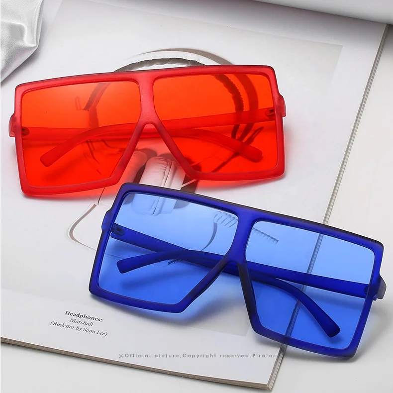 

Factory Wholesale Unisex Plastic Shades Trendy Big Square Sexy Sun Glasses Custom Logo Luxury Women Men Sunglasses