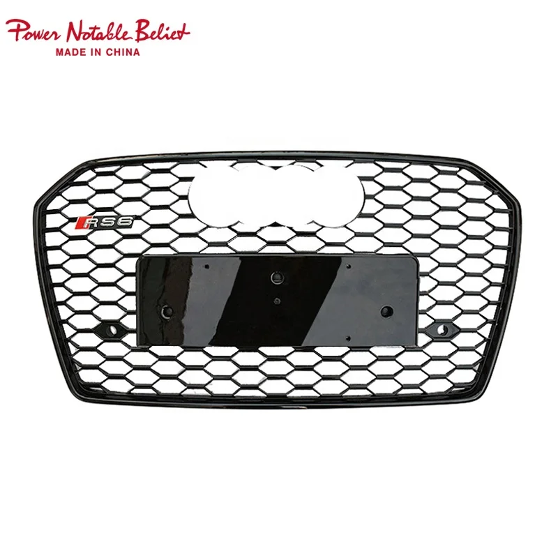 

RS6 front grill for Audi A6 S6 C7.5 A6L Car accessories front bumper honeycomb grille mesh ABS Material 2016-2018
