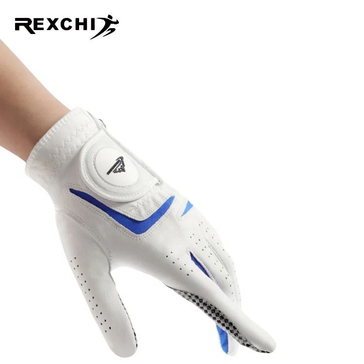 

REXCHI XG56 Custom Logo Golfing Glove Men Right or Left Handed Golfers With Sheepskin Leather Japanese Synthetic Golf Gloves, Has 4 colors