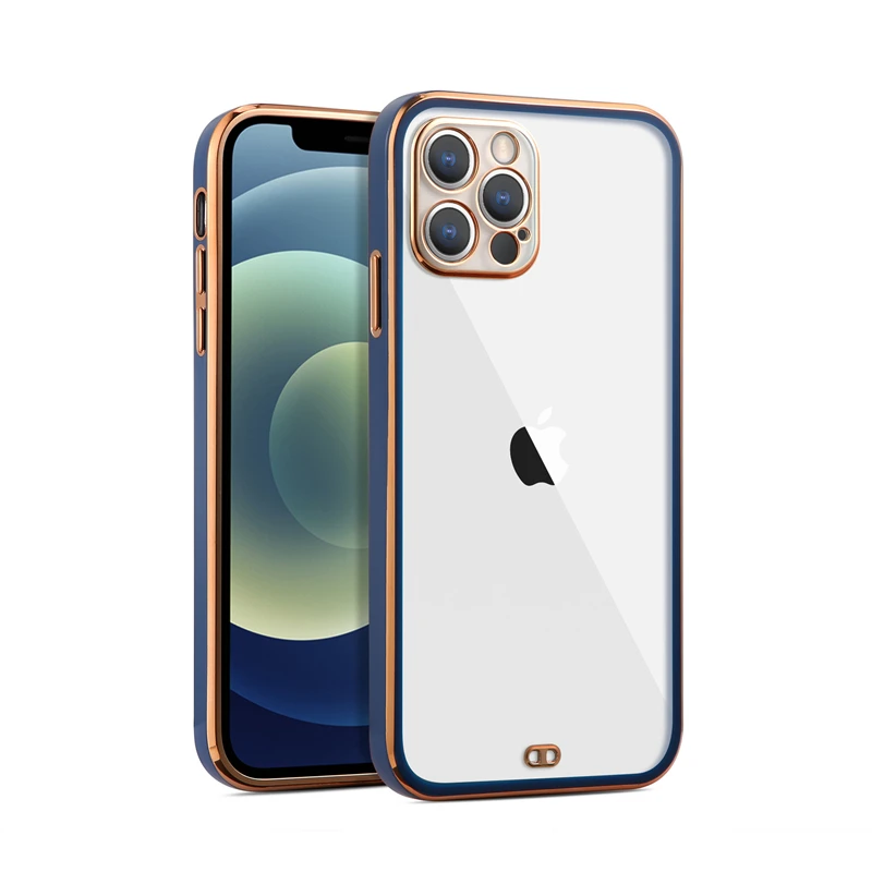 

Fine hole Transparent Phone Shell for iphone 13 pro max Electroplating 6D Phone Case, 7 colors