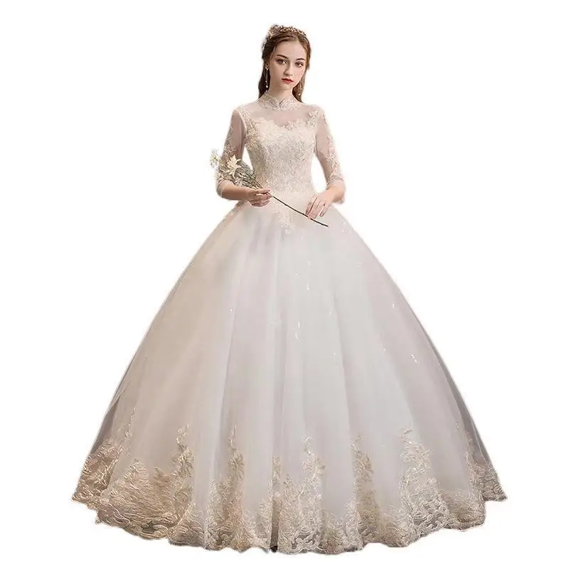 

2020 newest style princess embroidered bridal wedding dress