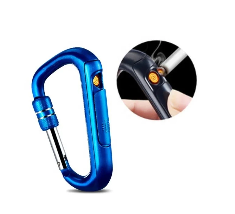 

Carabiner Shaped Lighter Electronic Windproof Rechargeable Outdoors Lighter From Lovisle Tech