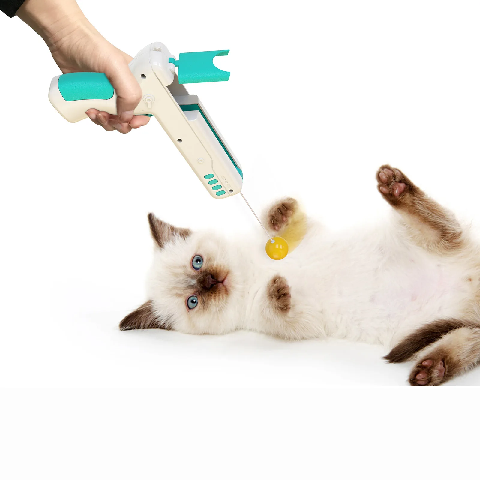 

wholesale high quality pet toys rubber blue cat toys Rebound cat stick cat toy funny, Pink/blue/yellow/green