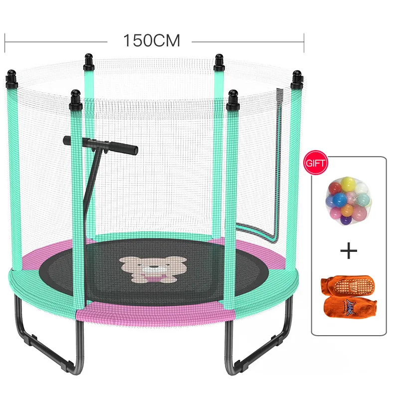 

Professional Production Kids Outdoor Soft Fitness Round Trampoline Equipment, As picture