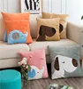 Cartoon Blanket Chair Neck Pillow Travel Set Linen Square Cushion Home Decor Pillow